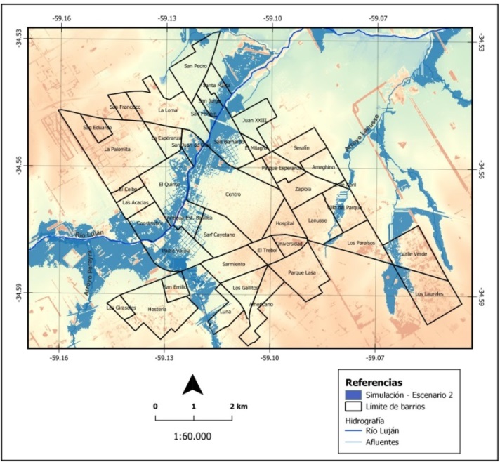 Escenario de inundación 2. 
