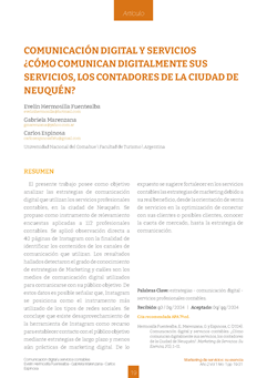 Comunicación digital y servicios : ¿cómo comunican digitalmente sus servicios, los contadores de la ciudad de Neuquén?