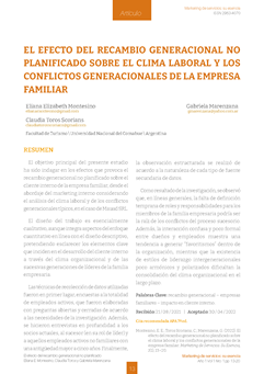 El efecto del recambio generacional no planificado sobre el clima laboral y los conflictos generacionales de la empresa familiar / 