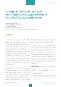 El viaje del consumo turístico. Revisión bibliográfica y propuesta metodológica para su estudio / 