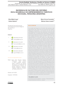 Incidencia de factores del entorno en el desarrollo de emprendimientos turísticos en Esquel, Patagonia Argentina