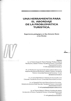 Una herramienta para el abordaje de la problemática turística. Experiencia pedagógica en San Antonio Oeste y Las Grutas