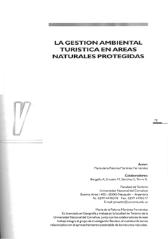 La gestión ambiental turística en áreas naturales protegidas