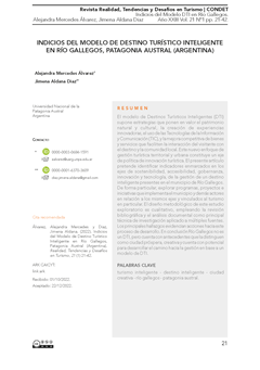 Indicios del modelo de destino turístico inteligente en Río Gallegos, Patagonia austral (Argentina) /