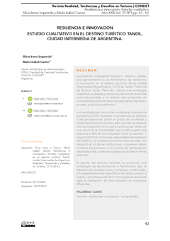 Resiliencia e innovación. Estudio cualitativo en el destino turístico tandil, ciudad intermedia de argentina.