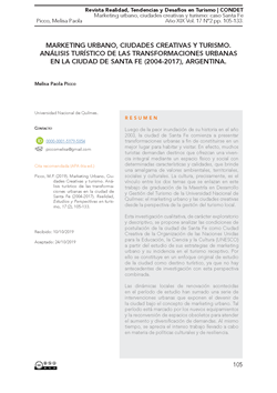 Marketing urbano, ciudades creativas y turismo. Análisis turístico de las transformaciones urbanas en la ciudad de Santa Fe (2004-2017), Argentina