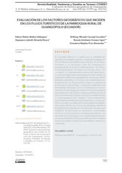 Evaluación de los factores geográficos que inciden en los flujos turísticos de la parroquia rural de Guangopolo (Ecuador)