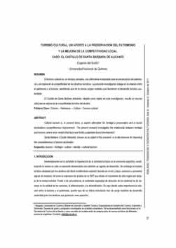 Turismo cultural, un aporte a la preservación del patrimonio y la mejora de la competitividad local. Caso: el castillo de Santa Bárbara de Alicante