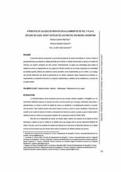 Atributos de calidad de servicio en alojamientos de sol y playa. Estudio de caso: apart hoteles de Las Grutas, Río Negro, Argentina